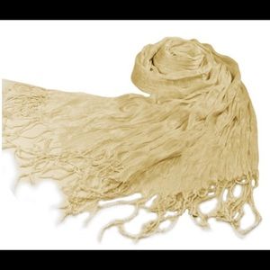 Cream Viscose-Nylon Blend Crinkle Scarf (NWOT)